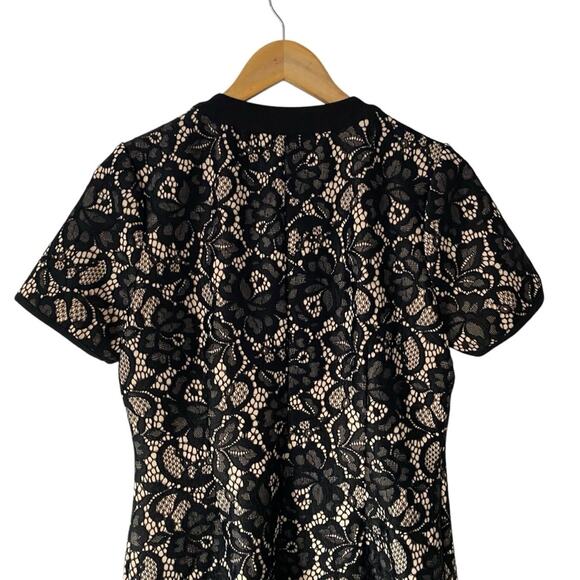 Alexia Admor Brecken Lace Dress Black Nude Button Front size 6 - Picture 8 of 11